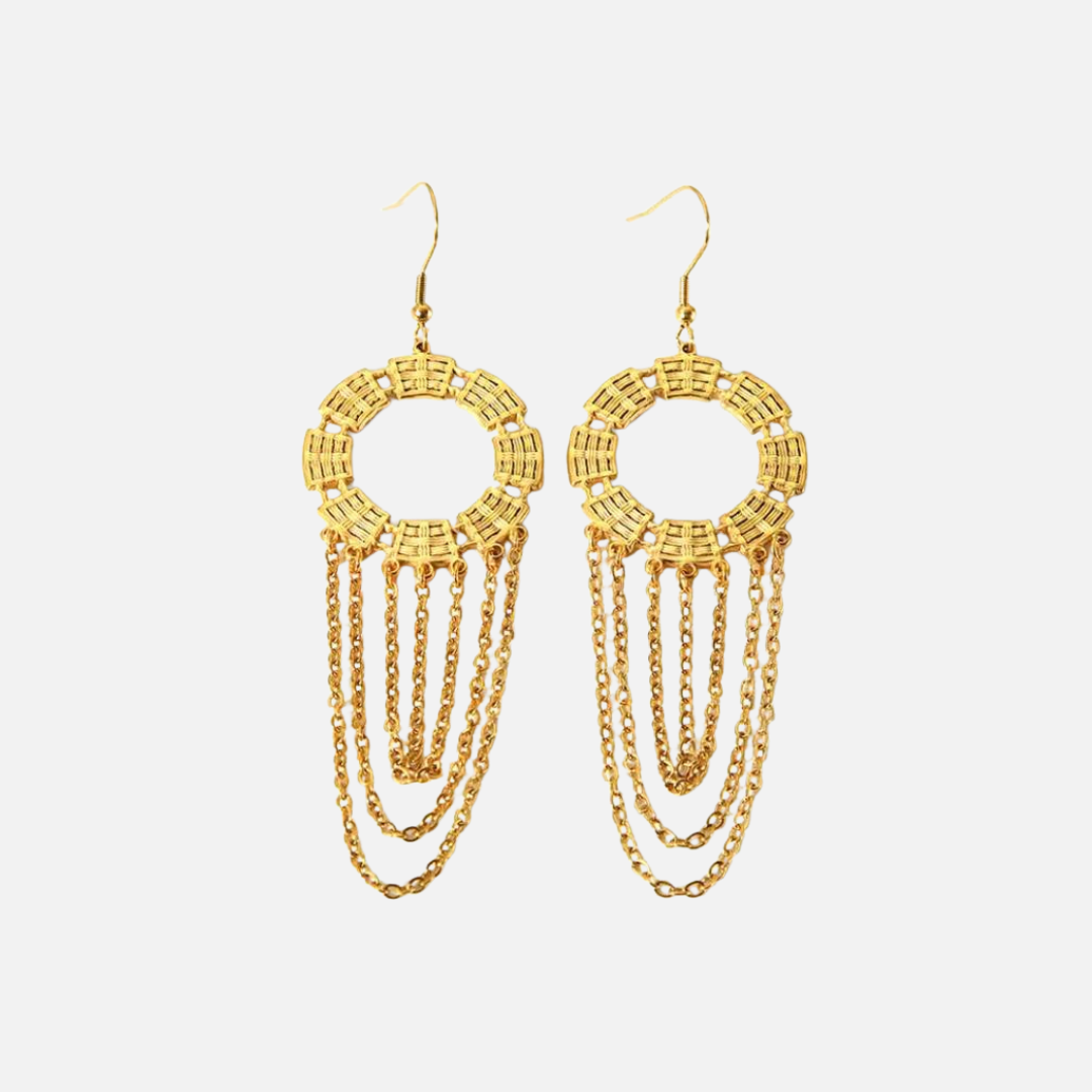 Boucles d’oreilles pendantes chaînes en acier inoxydable