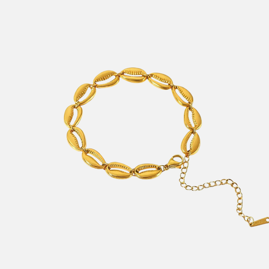 Bracelet coquillages cauris en acier inoxydable