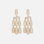 Boucles d'oreilles pendantes nacrées en acier inoxydable