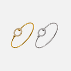 Bracelet jonc cercle serti en acier inoxydable