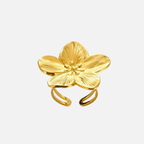 Bague fleur en acier inoxydable