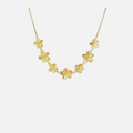 Collier fleurs dorées en acier inoxydable à sept motifs floraux