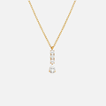 Collier en acier inoxydable avec pendentif cascade pierres brillantes
