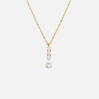Collier en acier inoxydable avec pendentif cascade pierres brillantes