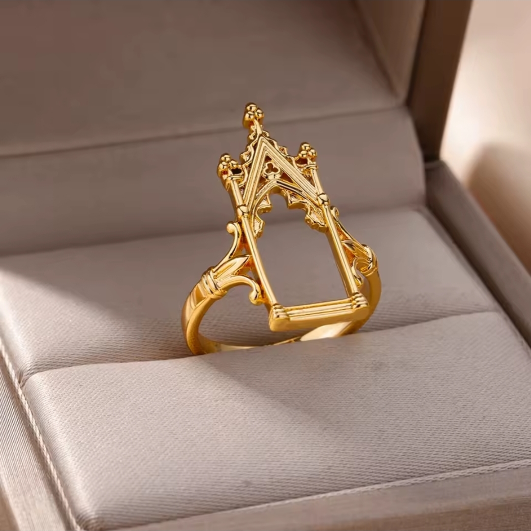 Bague miroir magique en acier inoxydable