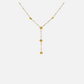 Collier Y fleurs dorées en acier inoxydable – chaîne fine et pendentif floral