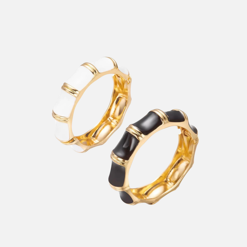 Bracelet jonc fantaisie effet bambou