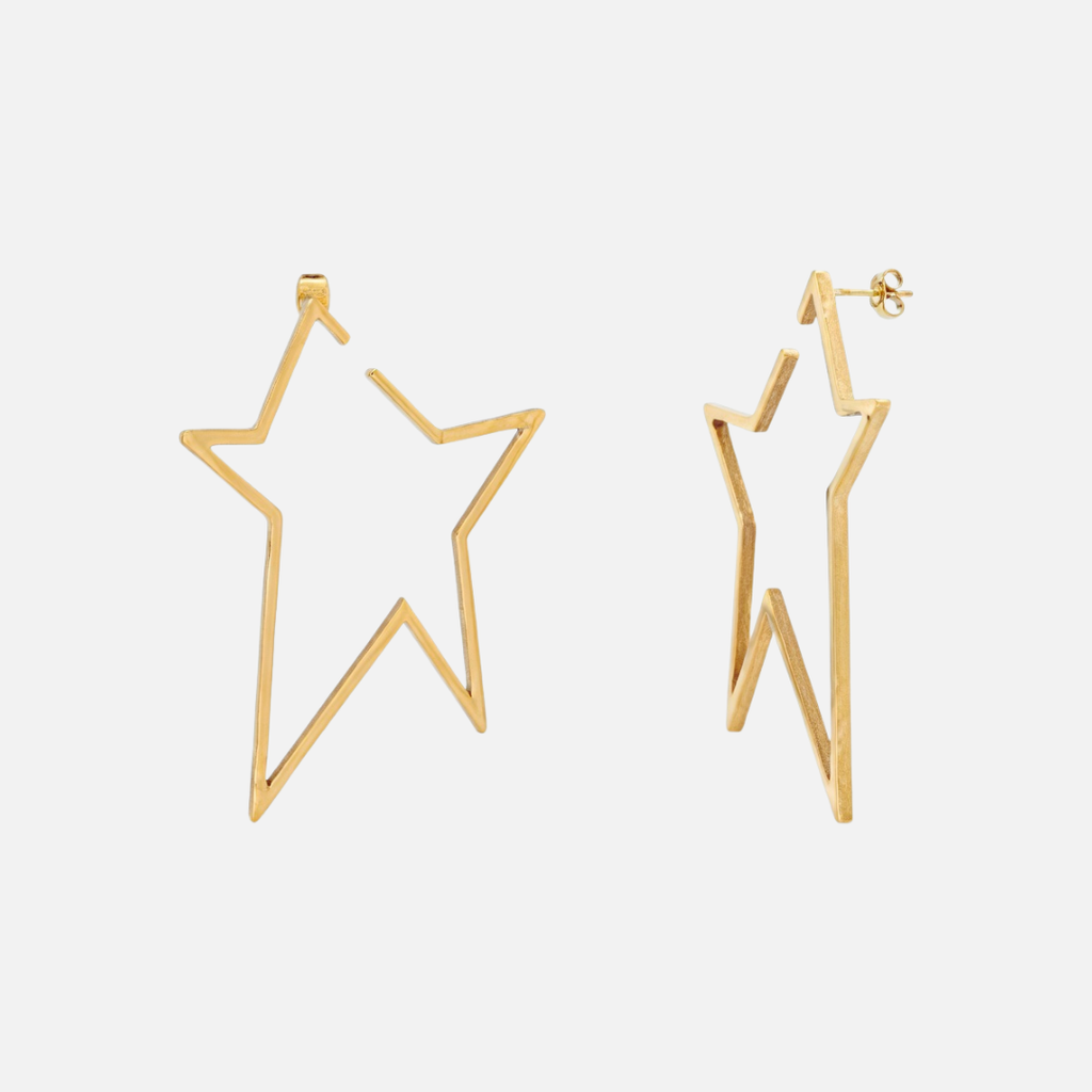 Boucles d’oreilles grande étoile en acier inoxydable