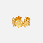 Bague fleurs marguerites en acier inoxydable