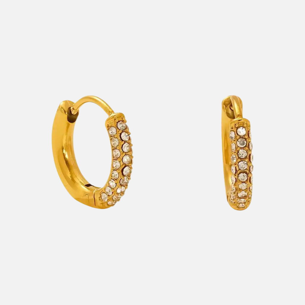Boucles d’oreilles créoles strass en acier inoxydable