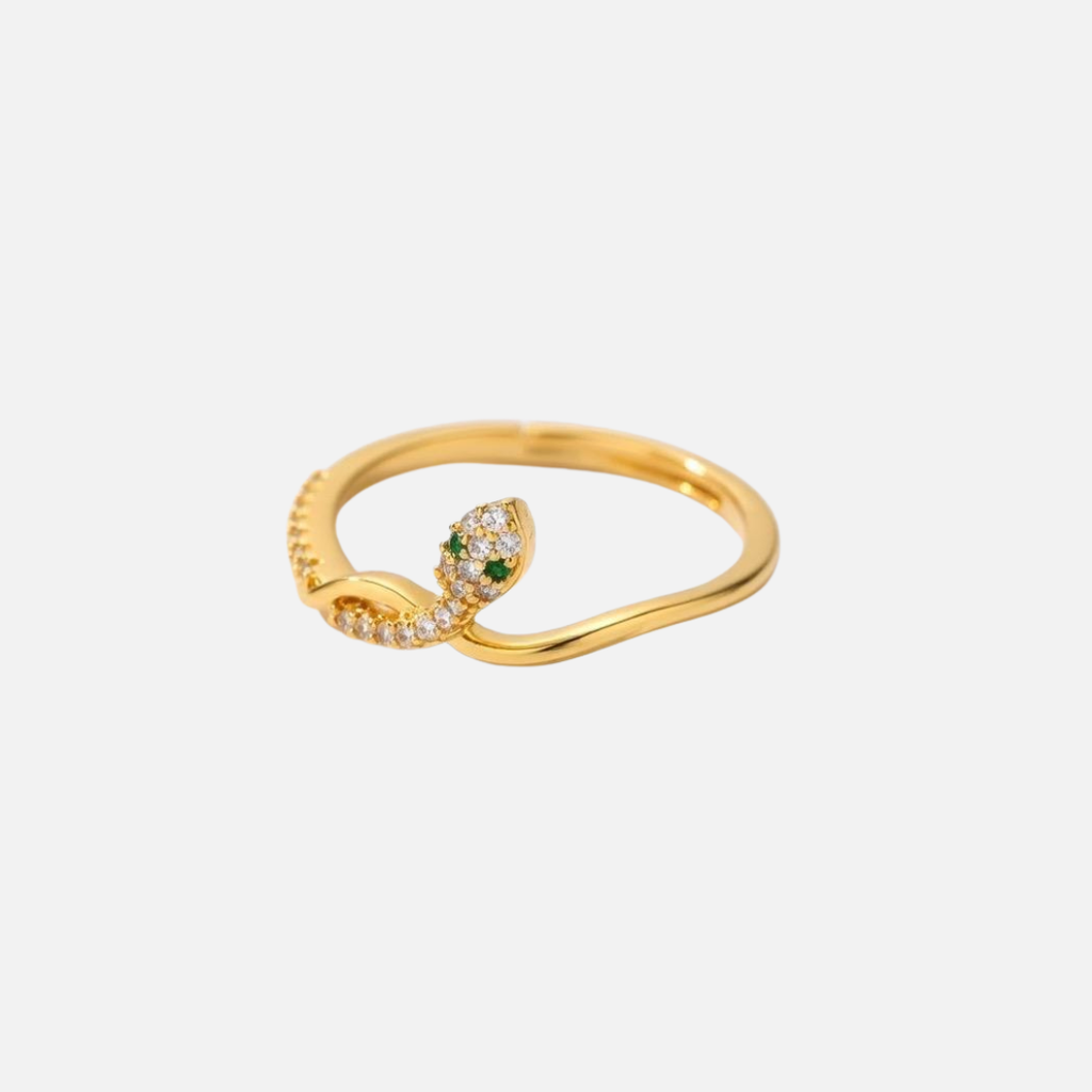 Bague serpent en acier inoxydable avec pierres