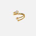 Bague spirale en acier inoxydable avec multi pierres brillantes