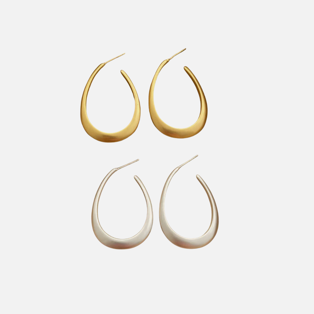 Boucles d'oreilles fantaisie créoles goutte sculpturales