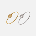 Bracelet jonc cœur en acier inoxydable