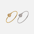Bracelet jonc cœur en acier inoxydable