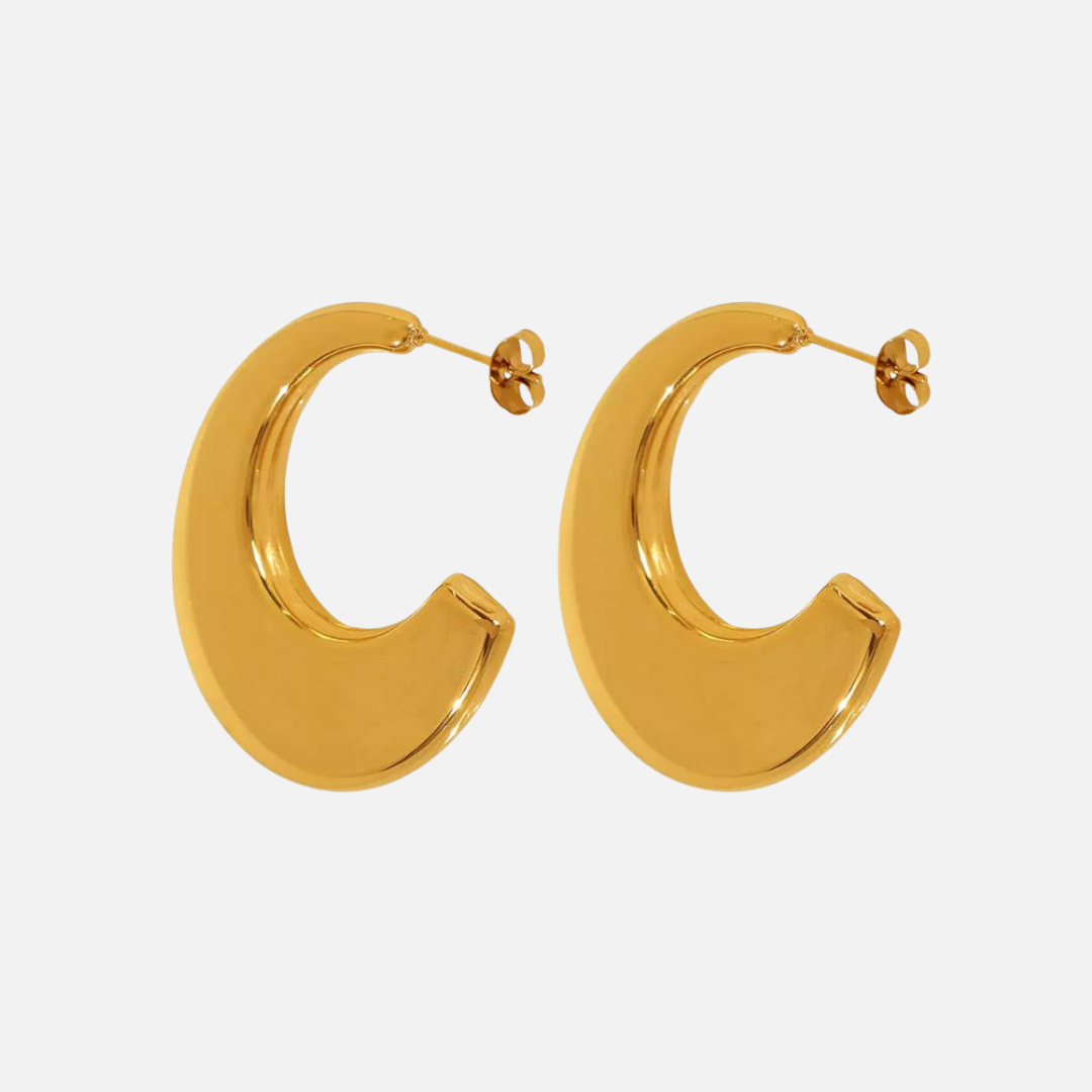 Boucles d’oreilles créoles épaisses en acier inoxydable