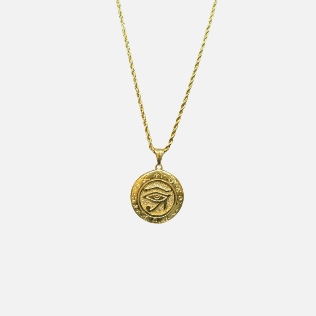 Collier Œil d'Horus en acier inoxydable doré – ETHNIKS