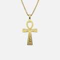 Collier croix Ankh égyptienne gravée en acier inoxydable
