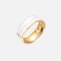 Bracelet jonc fantaisie blanc large en métal