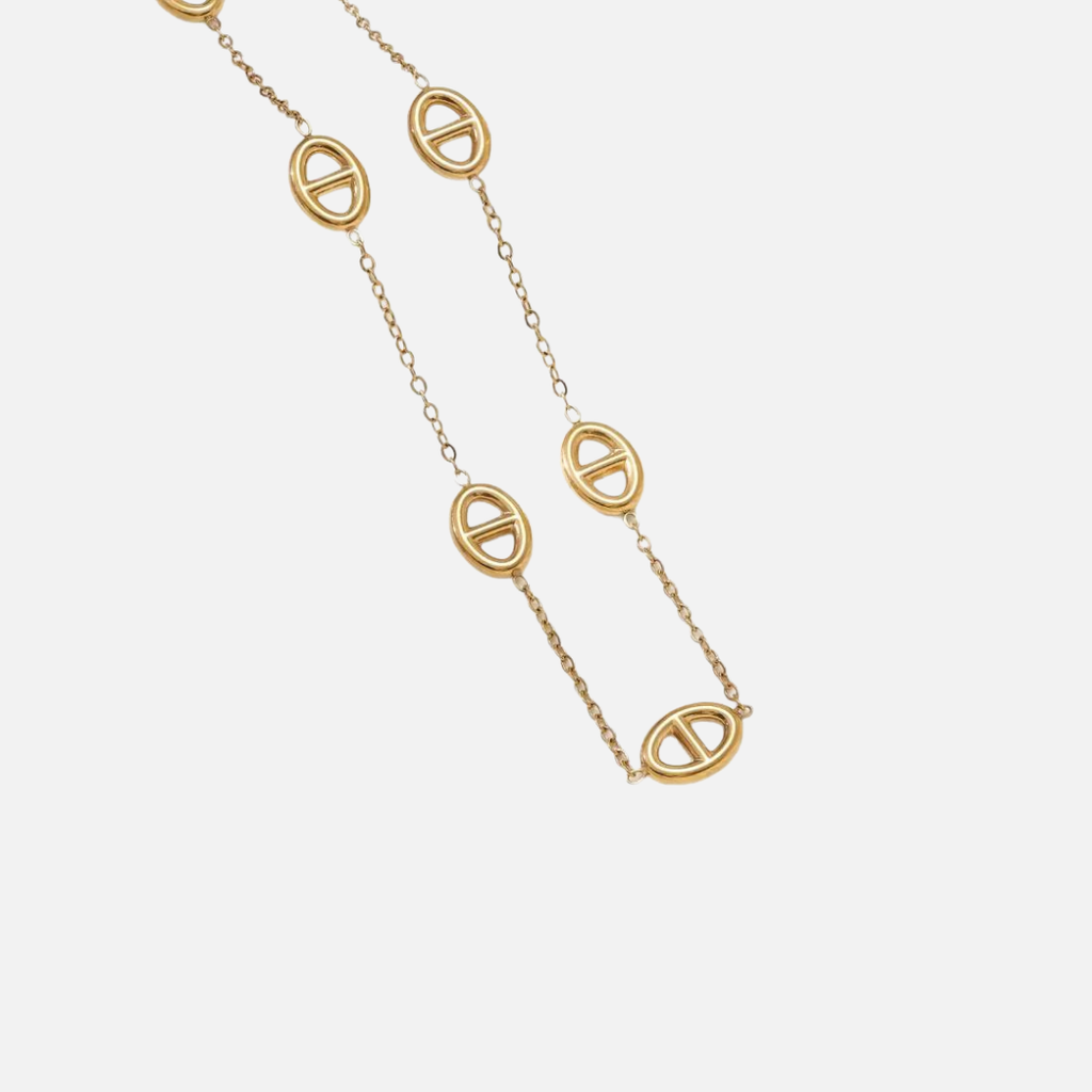 Collier sautoir grains de café en acier inoxydable