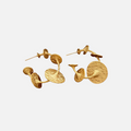 Boucles d'oreilles fantaisie dorées à disques martelés
