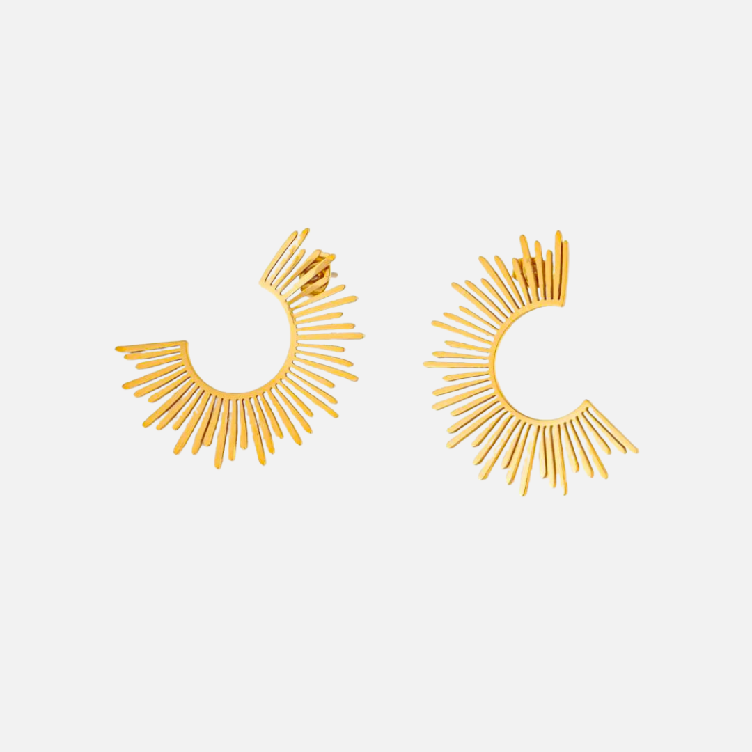 Boucles d’oreilles rayons de soleil en acier inoxydable