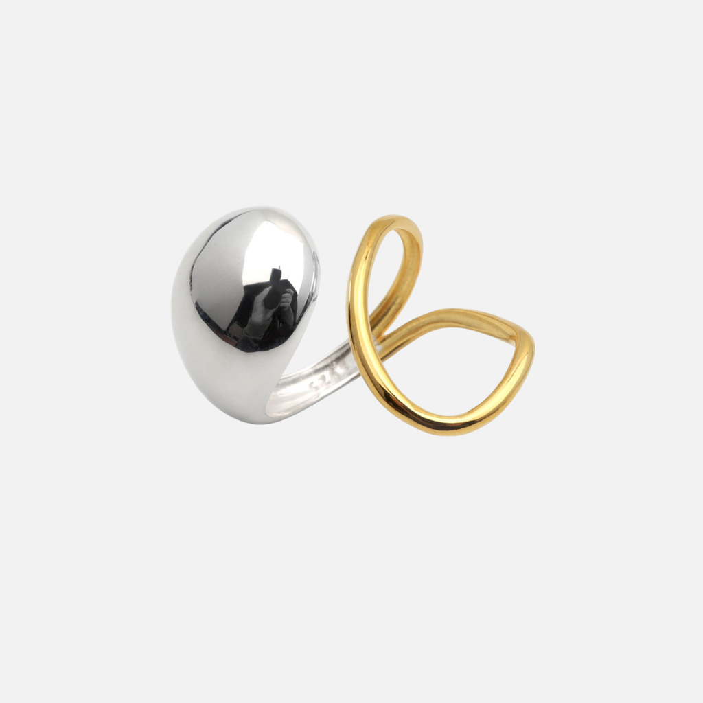 Bague bicolore en acier inoxydable