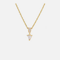 Collier triangle doré en acier inoxydable avec pierre transparente