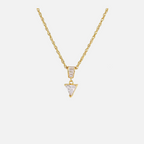 Collier triangle doré en acier inoxydable avec pierre transparente