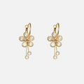 Boucles d'oreilles fleur dorée en acier inoxydable – Zircons brillants