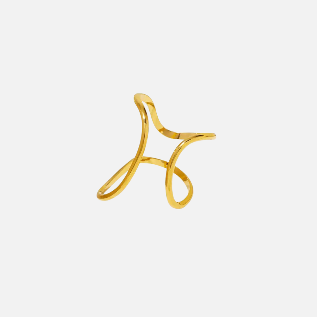 Bague sculpturale en acier inoxydable