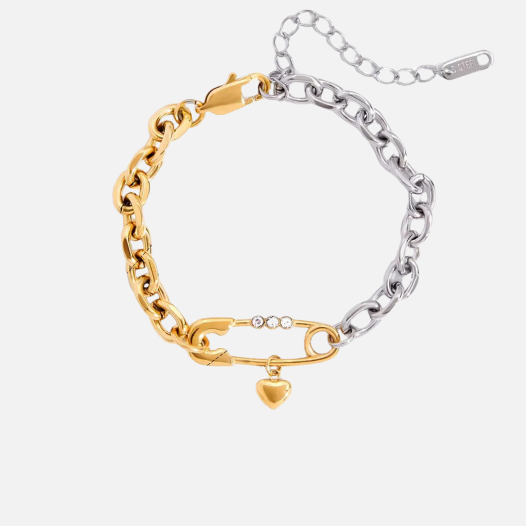 Bracelet bicolore en acier inoxydable – Doré et argenté