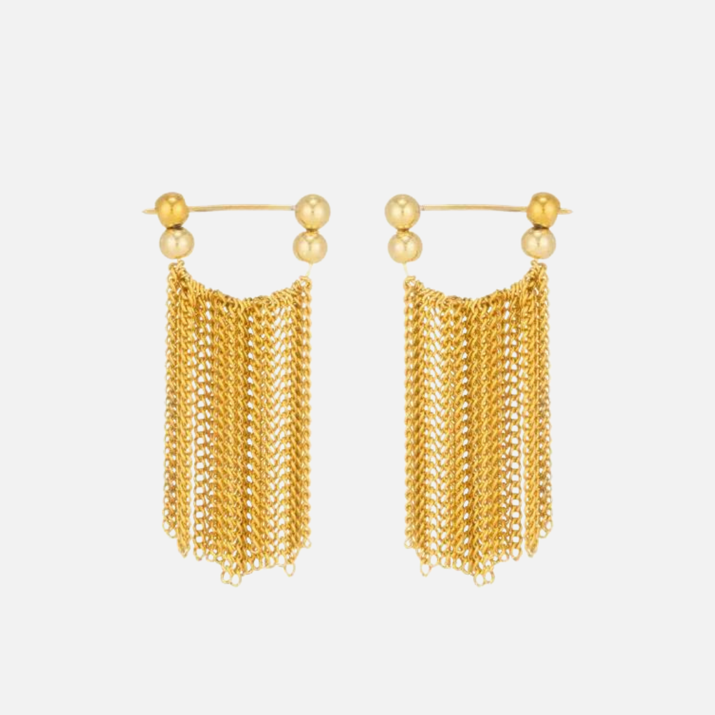 Boucles d’oreilles franges en acier inoxydable