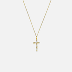 Collier croix brillante en acier inoxydable