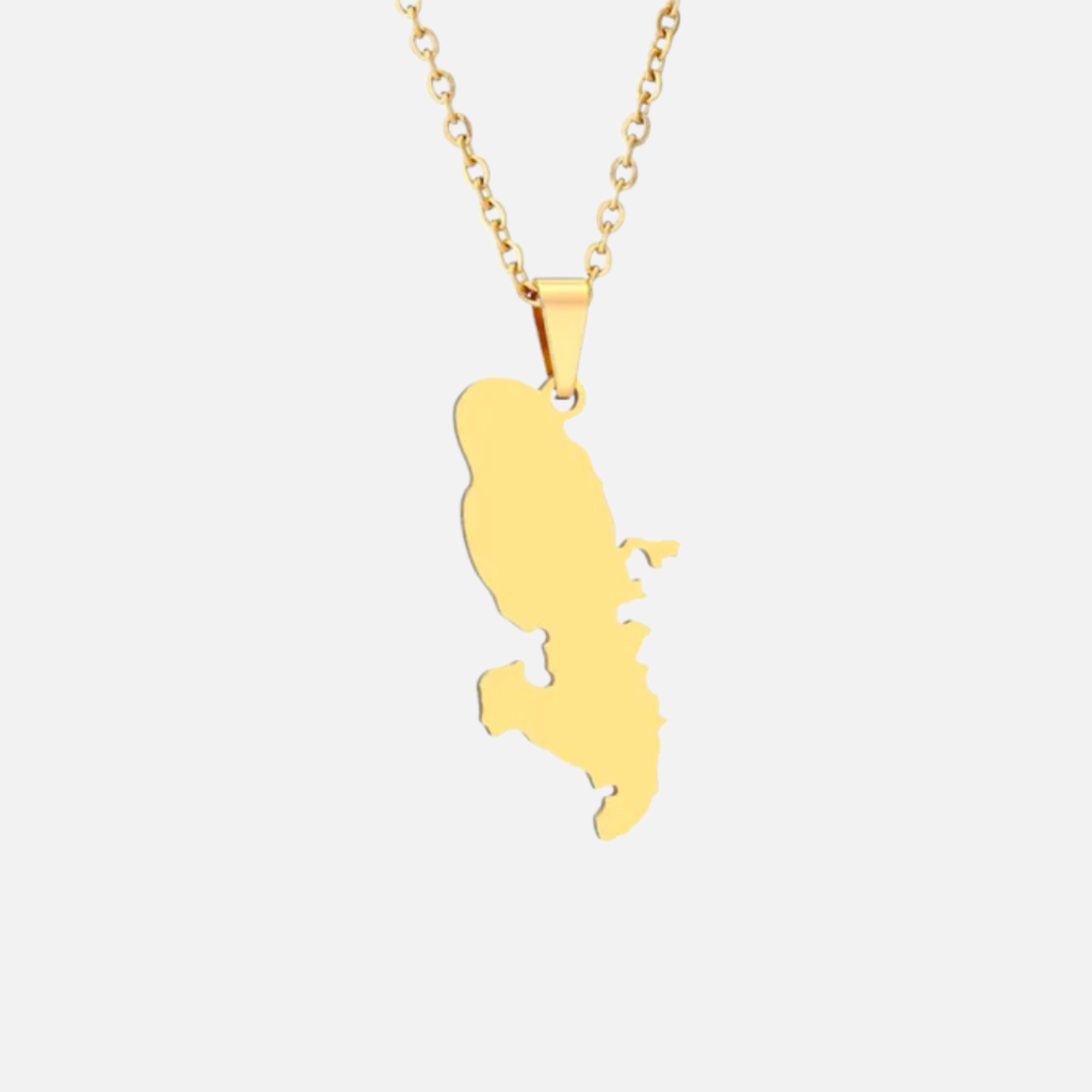Collier carte de la Martinique en acier inoxydable