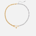 Collier chaîne bicolore en acier inoxydable – Doré et argenté