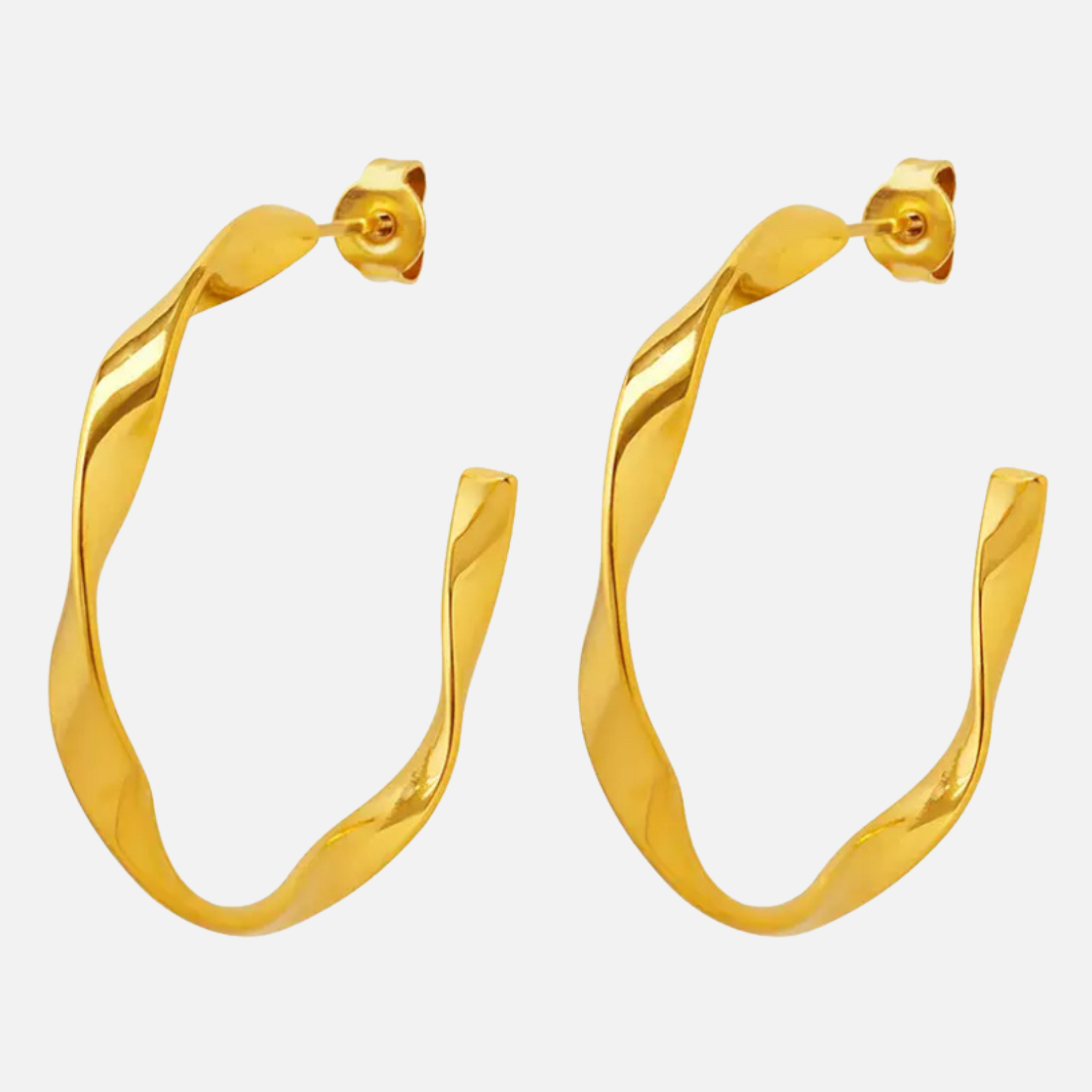 Créoles torsadées en acier inoxydable