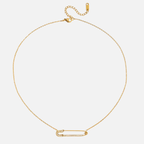 Collier trombone fin en acier inoxydable doré