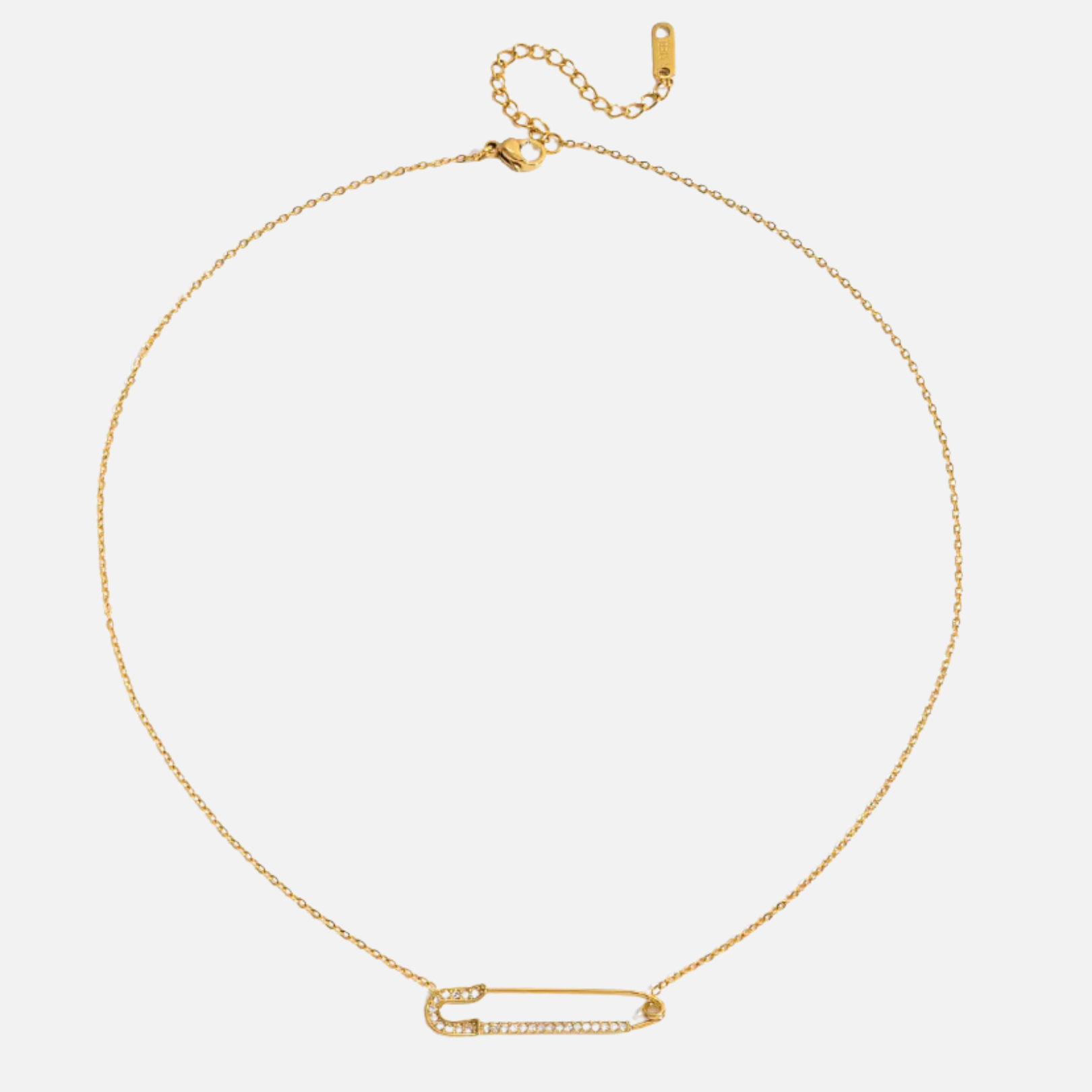 Collier trombone fin en acier inoxydable doré