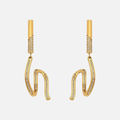 Boucles d’oreilles pendantes serpentin en acier inoxydable