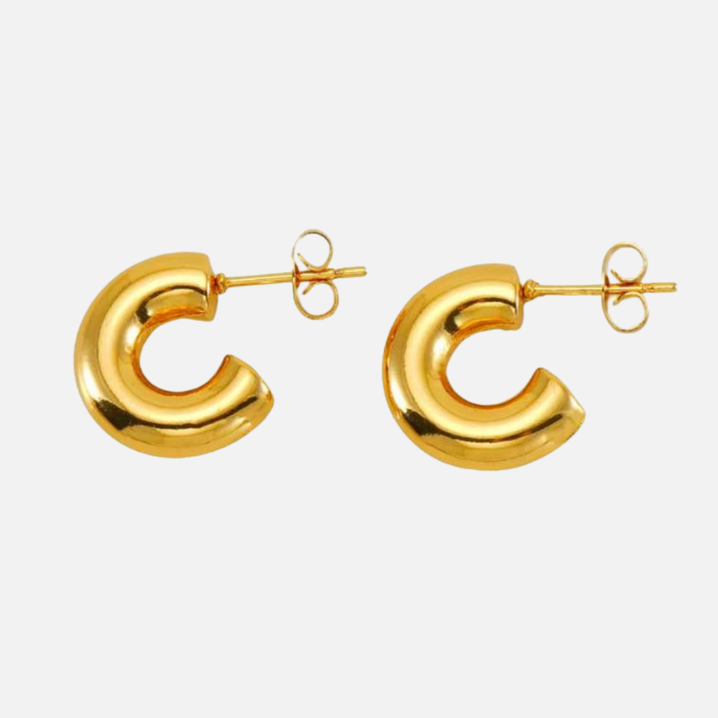 Boucles d’oreilles créoles épaisses en acier inoxydable