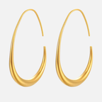 Créoles ovales allongées en acier inoxydable