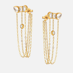 Boucles d’oreilles pendantes chaînes en acier inoxydable