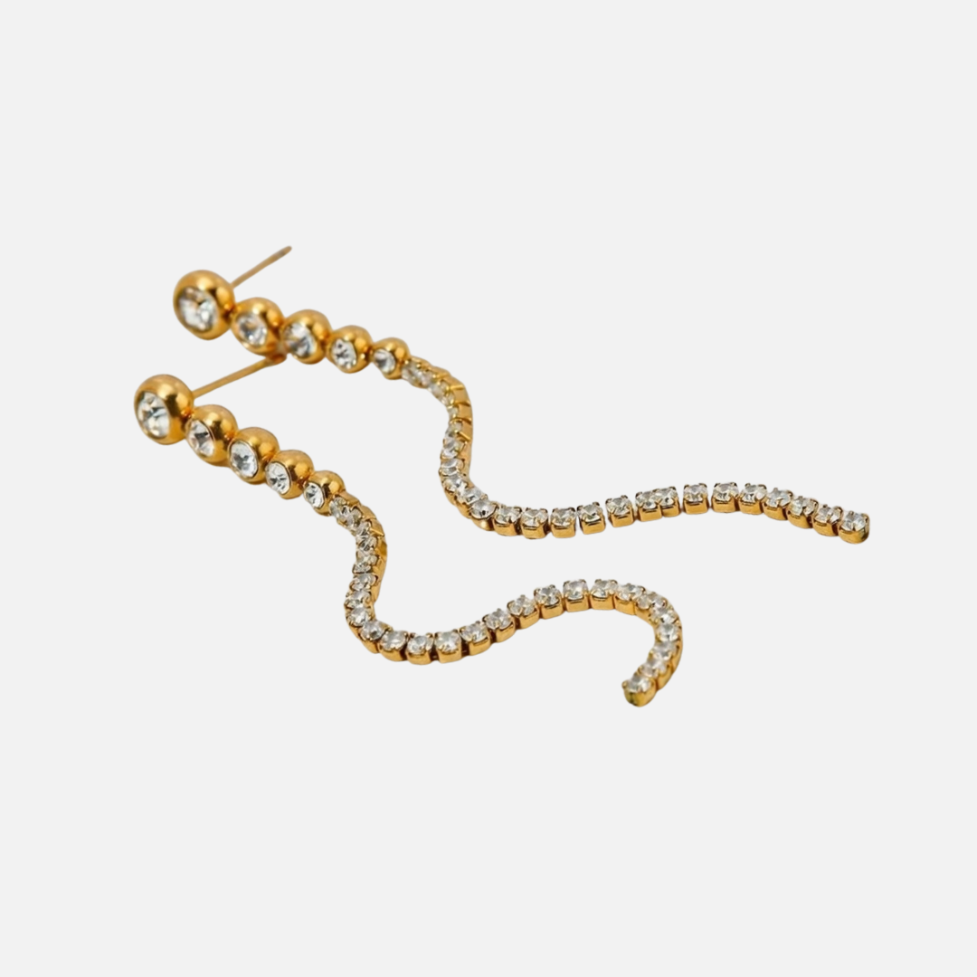 Boucles d’oreilles pendantes  serpentines en acier inoxydable