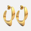 Boucles d’oreilles créoles sculptées en acier inoxydable