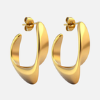 Boucles d’oreilles créoles sculptées en acier inoxydable
