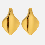 Boucles d’oreilles sculpturales en acier inoxydable