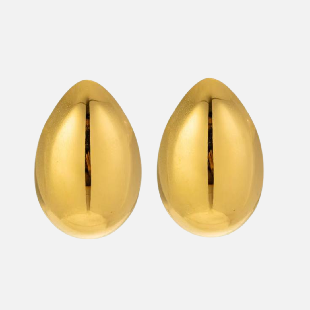 Boucles d’oreilles ovales en acier inoxydable
