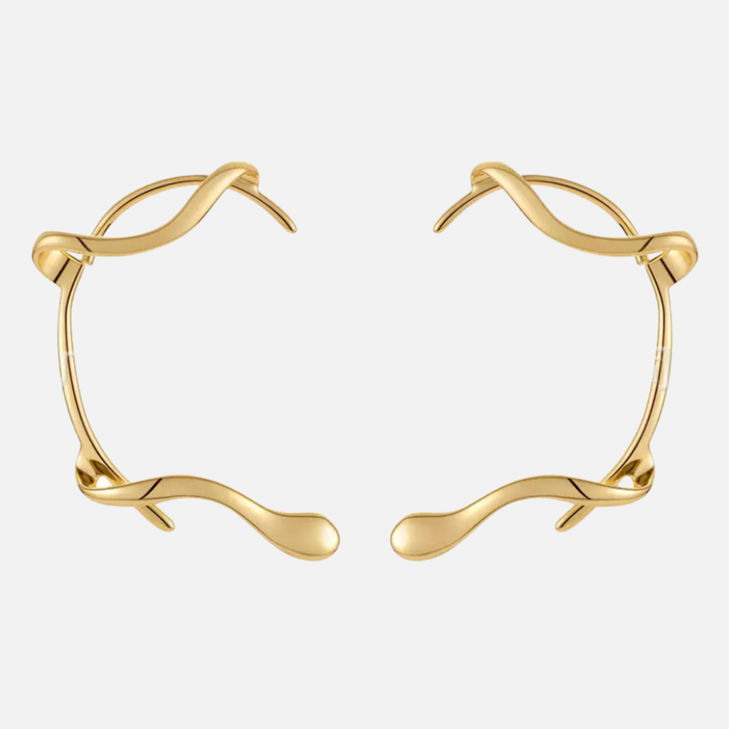 Boucles d’oreilles ear cuff ondulées en acier inoxydable