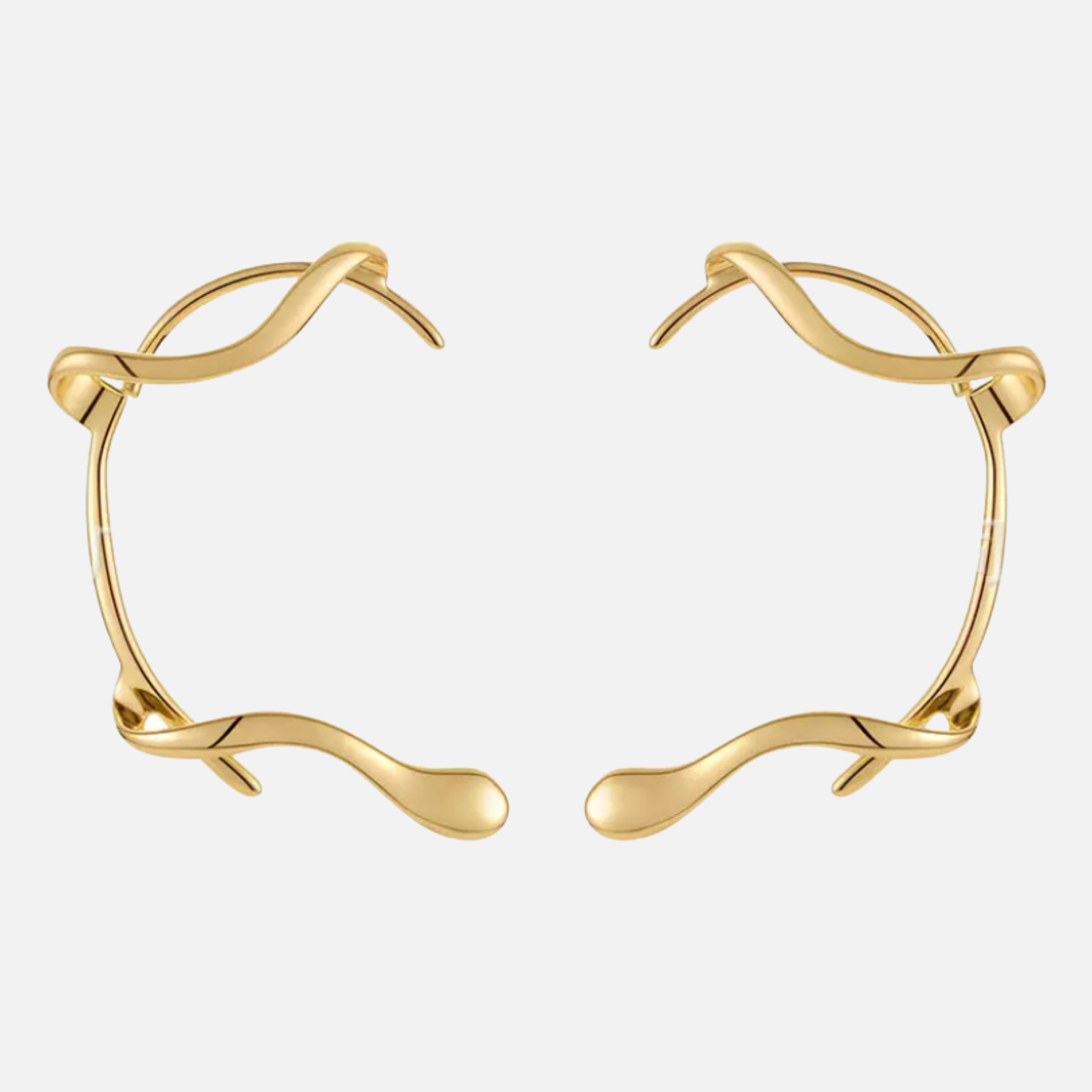 Boucles d’oreilles ear cuff ondulées en acier inoxydable